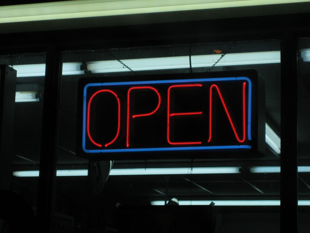 dry cleaner open sign