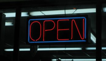 dry cleaner open sign